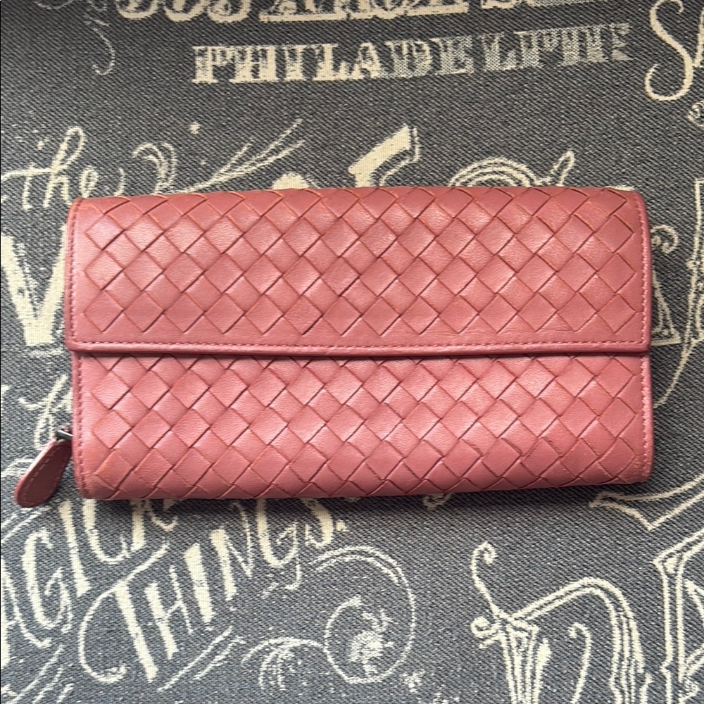 Soft Pink Bottega Veneta Trifold Wallet